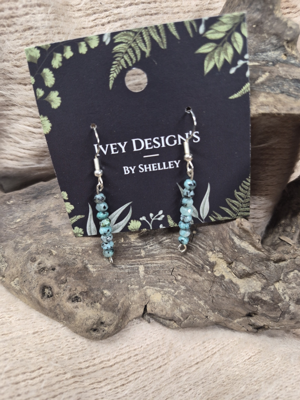 Turquoise Bead Dangle Earrings